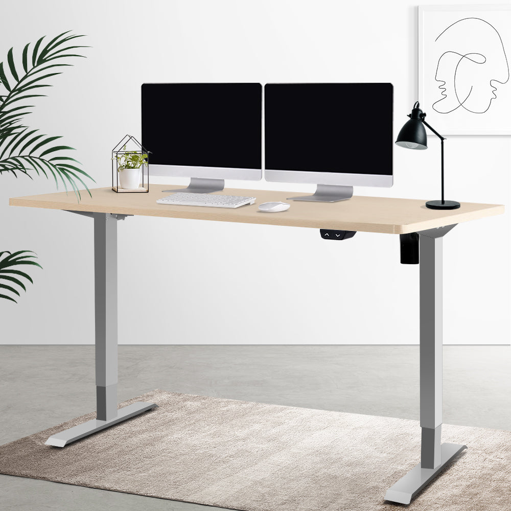 Artiss Standing Desk Height Adjustable Sit Stand Laptop Computer Table Motorised Electric Frame Riser 140cm