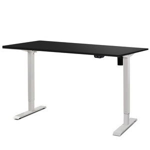 Electric Motorised Height Adjustable Standing Desk - White Frame with 100cm Black Top