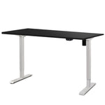 Electric Motorised Height Adjustable Standing Desk - White Frame with 140cm Black Top