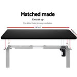 Electric Motorised Height Adjustable Standing Desk - White Frame with 140cm Black Top