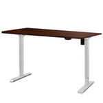 Electric Motorised Height Adjustable Standing Desk - White Frame with 140cm Walnut Top