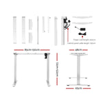 Electric Motorised Height Adjustable Standing Desk - White Frame with 140cm White Top