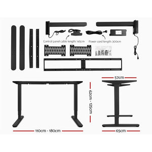 Artiss Motorised Standing Desk - Black