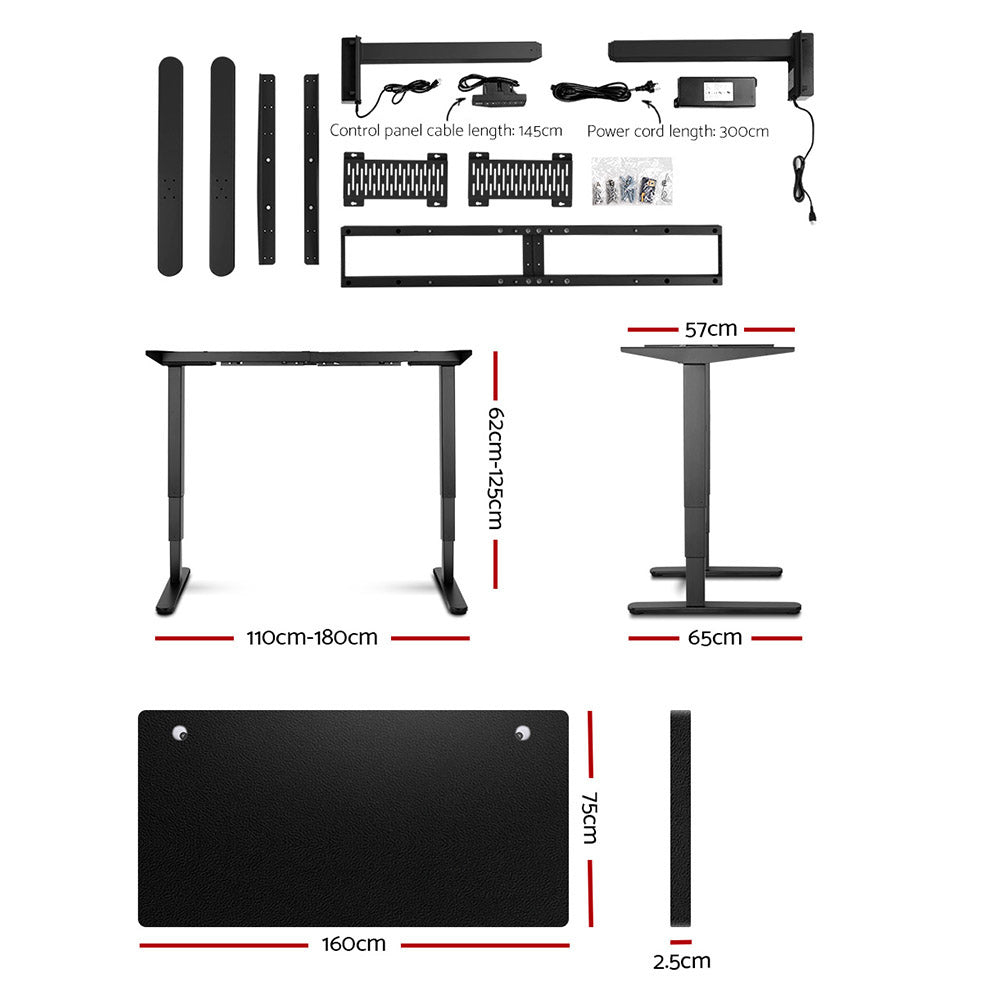 Artiss Electric Motorised Height-Adjustable Standing Desk Laptop 2-Motor 150cm