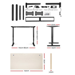 Artiss 150cm Motorised Electric Height Adjustable Standing Desk Table Dual Motor