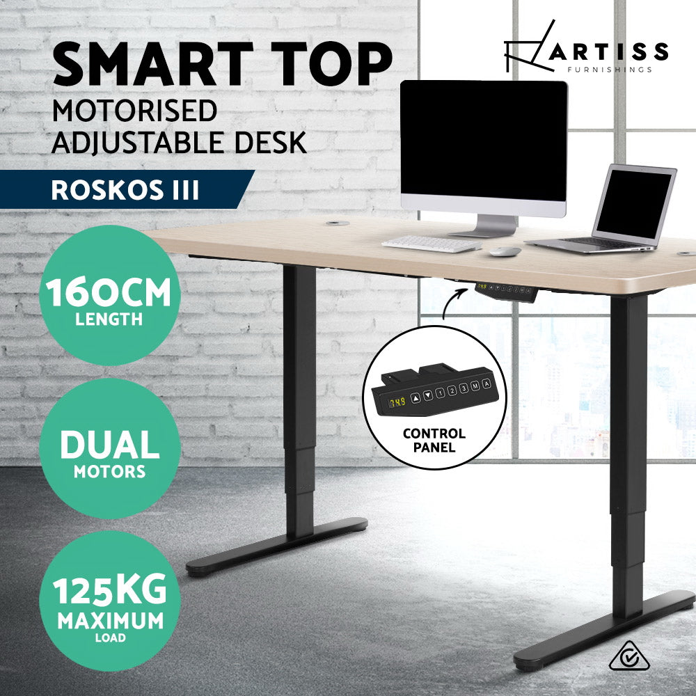 Artiss 150cm Motorised Electric Height Adjustable Standing Desk Table Dual Motor