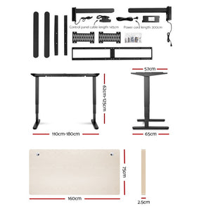 Artiss 160cm Motorised Electric Height Adjustable Standing Desk Table Dual Motor