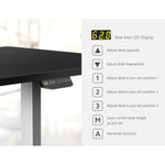 Electric Motorised Height Adjustable Standing Desk - Grey Frame with 160cm Black Top