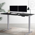 Electric Motorised Height Adjustable Standing Desk - Grey Frame with 160cm Black Top