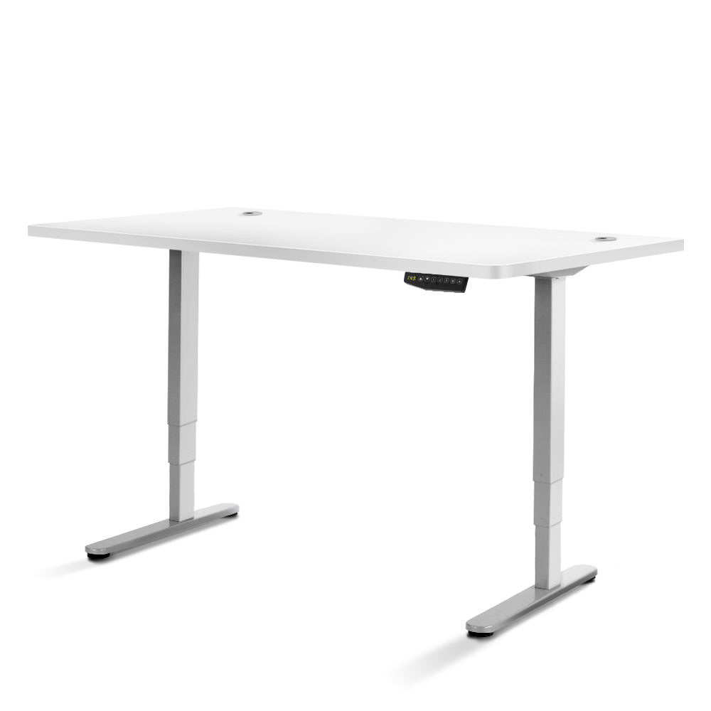 Electric Motorised Height Adjustable Standing Desk - Grey Frame with 160cm White Top