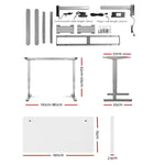 Electric Motorised Height Adjustable Standing Desk - Grey Frame with 160cm White Top