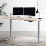 Artiss Height Adjustable Standing Desk Sit Stand Motorised Electric Roskos III Grey White Oak