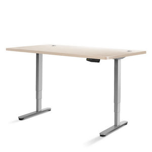 Electric Motorised Height Adjustable Standing Desk - Grey Frame with 160cm White Oak Top