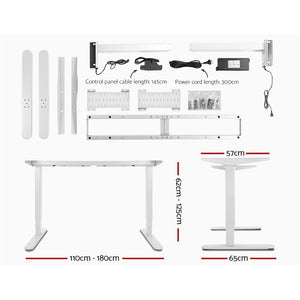 Artiss Motorised Standing Desk - White