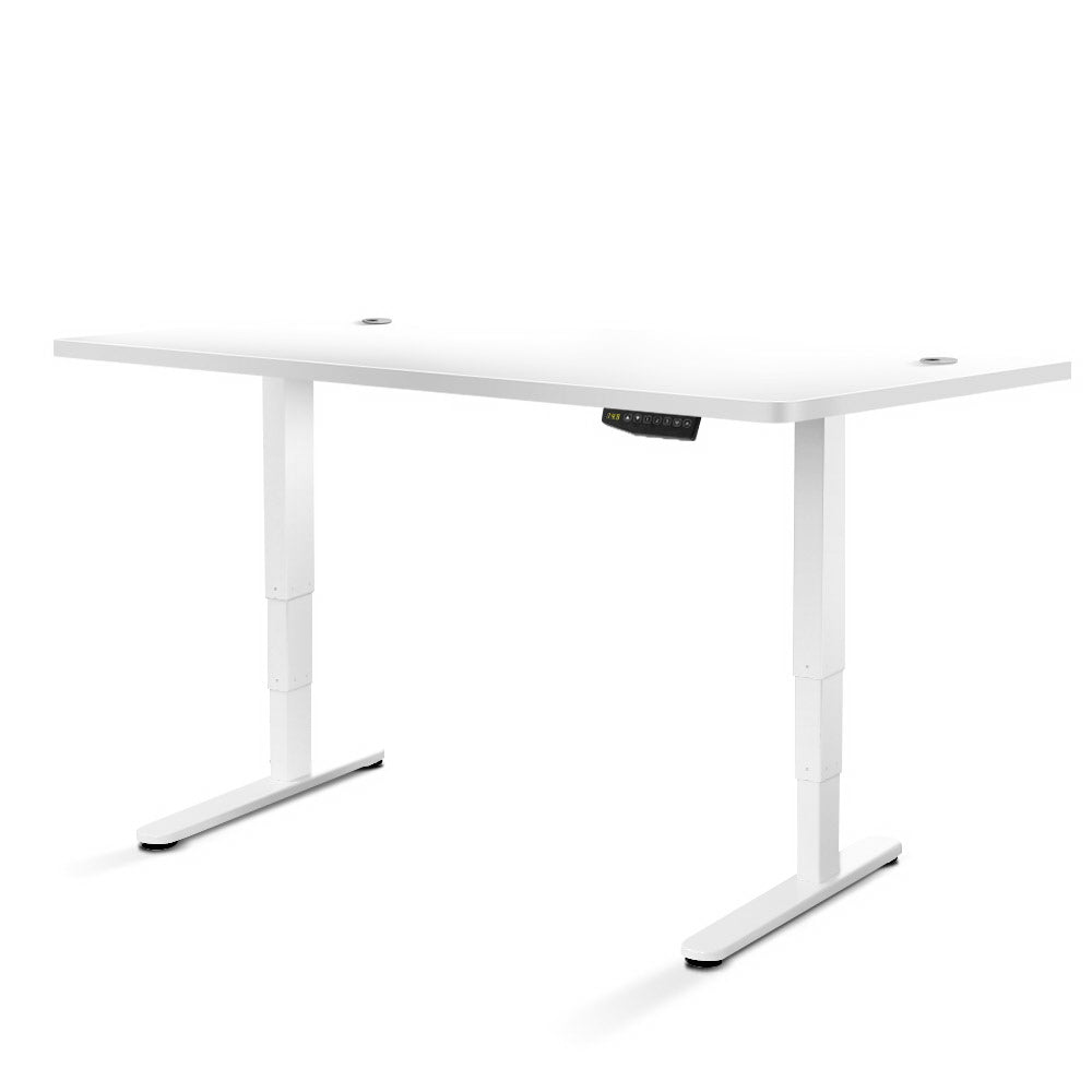 Artiss Height Adjustable Standing Desk Sit Stand Motorised Electric Roskos III White