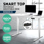 Artiss Height Adjustable Standing Desk Sit Stand Motorised Electric Roskos III White