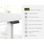 Electric Motorised Height Adjustable Standing Desk - White Frame with 160cm White Top