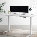 Electric Motorised Height Adjustable Standing Desk - White Frame with 160cm White Top