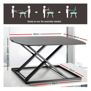 Height Adjustable Standing Desk - Black
