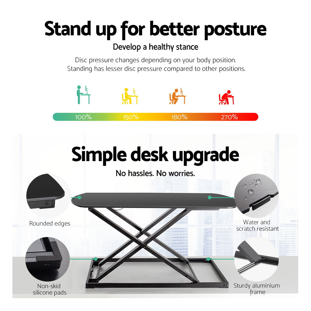 Height Adjustable Standing Desk - Black