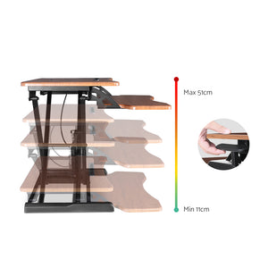 Artiss Height Adjustable Standing Desk Office Sit Stand Riser Walnut