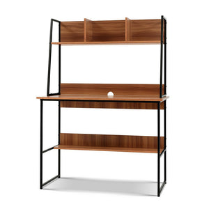 Artiss Office Computer Desk Study Table Workstation Storage Bookshelf Walnut