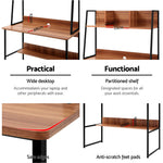 Artiss Office Computer Desk Study Table Workstation Storage Bookshelf Walnut