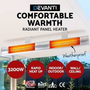 Devanti 3200W Electric Infrared Strip Patio Heater