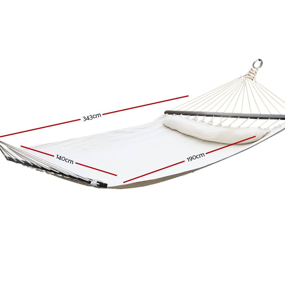 Gardeon Swing Double Hammock Bed Cream