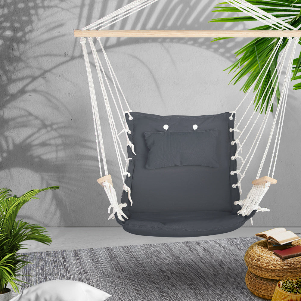 Gardeon Hammock Hanging Swing Chair - Grey