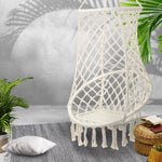 Gardeon Hanging Hammock Chair Swing Tassel Cream