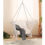 Gardeon Camping Hammock Chair Patio Swing Hammocks Portable Cotton Rope Cream