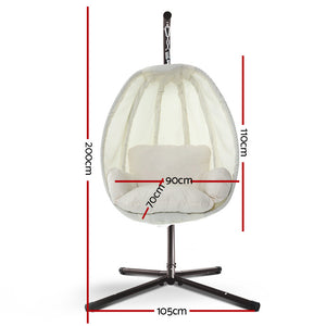 Gardeon Outdoor Furniture Egg Hammock Porch Hanging Pod Swing Chair with Stand