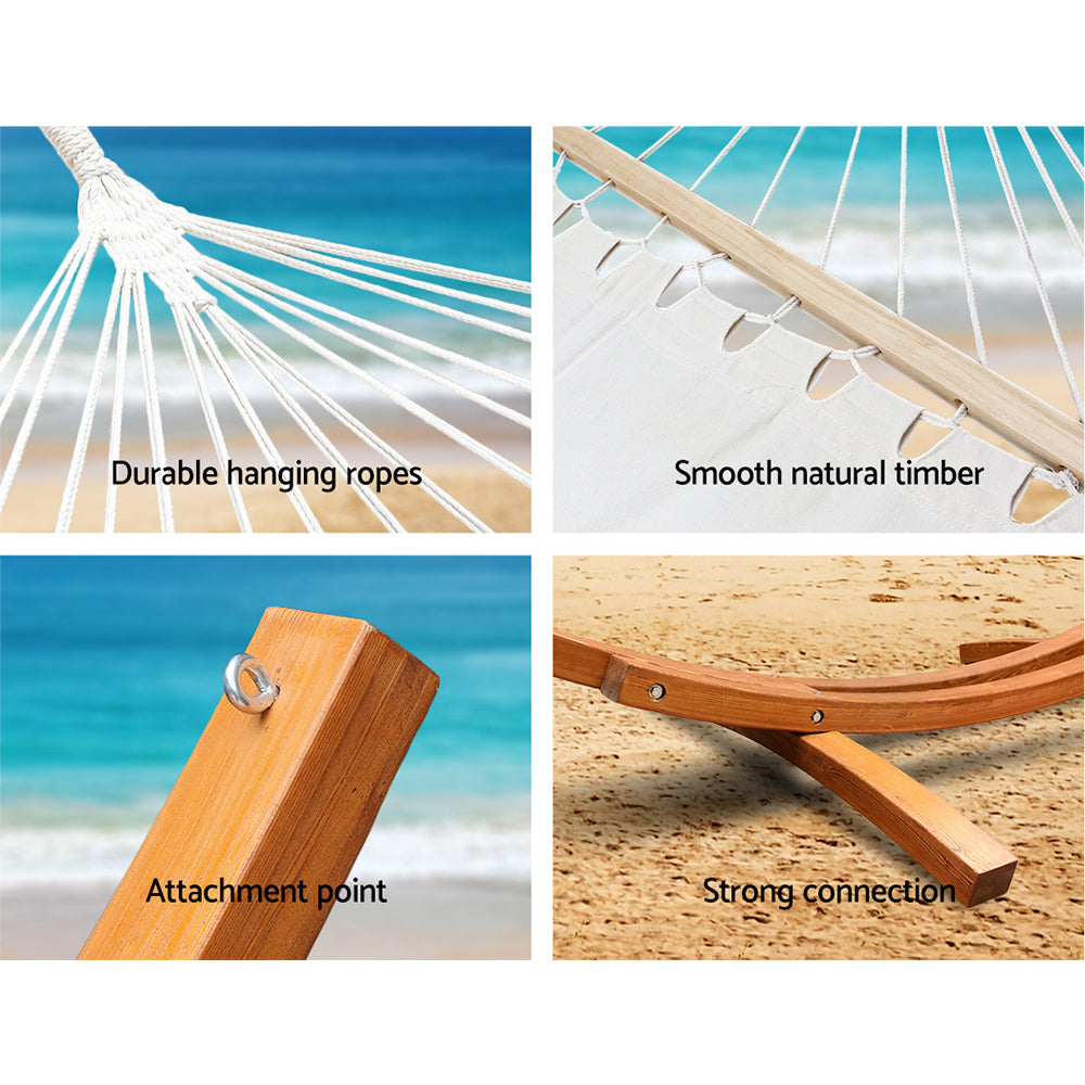 Gardeon Double Hammock with Wooden Hammock Stand