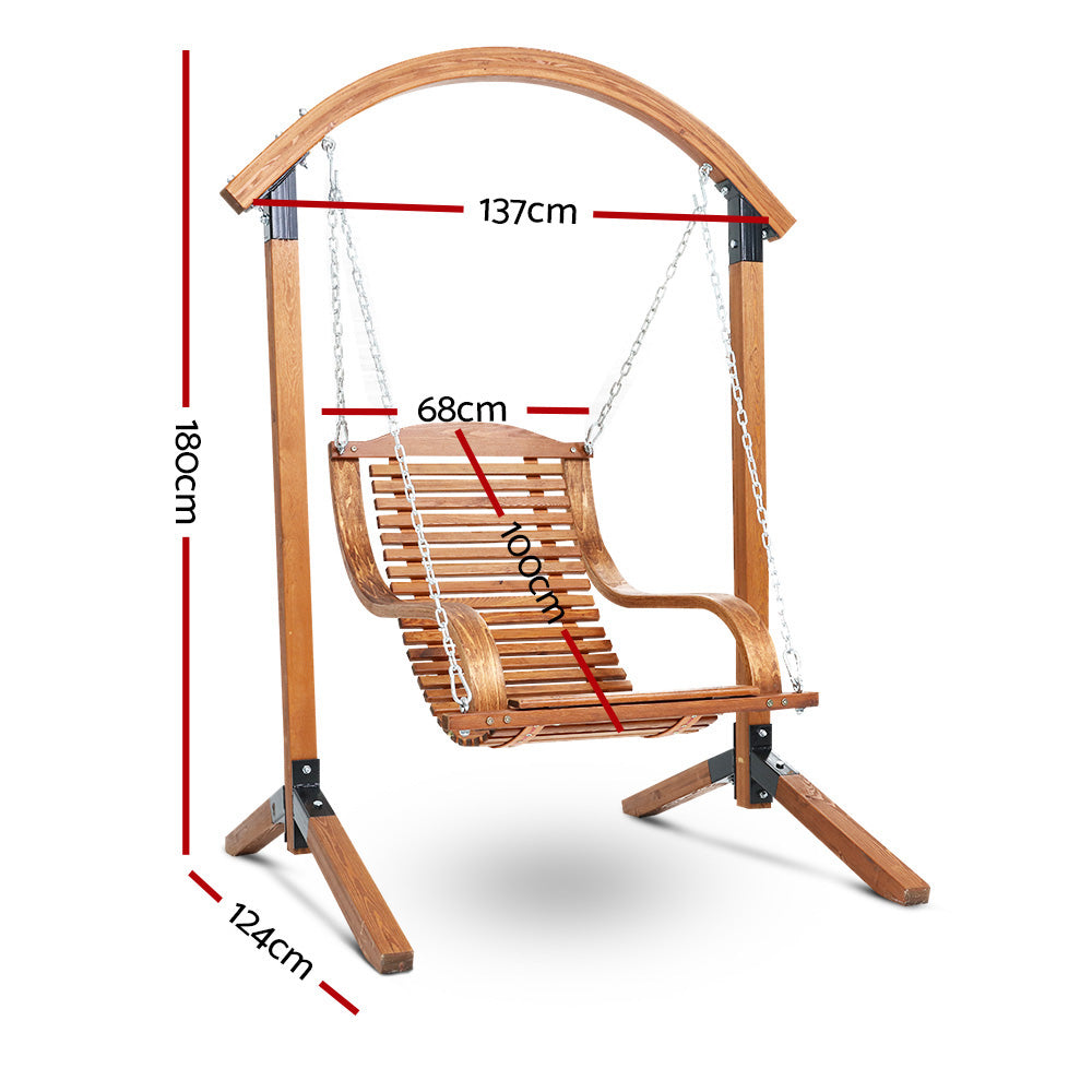 Gardeon Outdoor Furniture Timber Hammock Chair Wooden Patio Swing Lounge Chairs