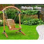 Gardeon Outdoor Furniture Timber Hammock Chair Wooden Patio Swing Lounge Chairs