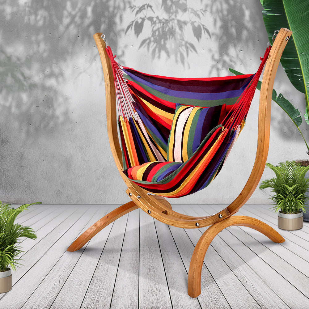 Gardeon Hammock with Wooden Hammock Stand