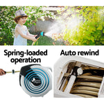 Greenfingers Retractable Hose Reel 30M Garden Water Spray Gun Auto Rewind