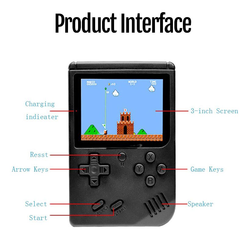 New Video Game Console Built-in 400 Retro Classic Games 3.0 Inch Screen Portable Mini Handheld Game Player