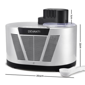 Devanti Self Cooling Ice Cream Maker - Silver