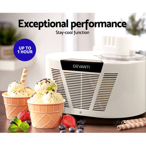 Devanti Ice Cream Maker with Built in Compressor