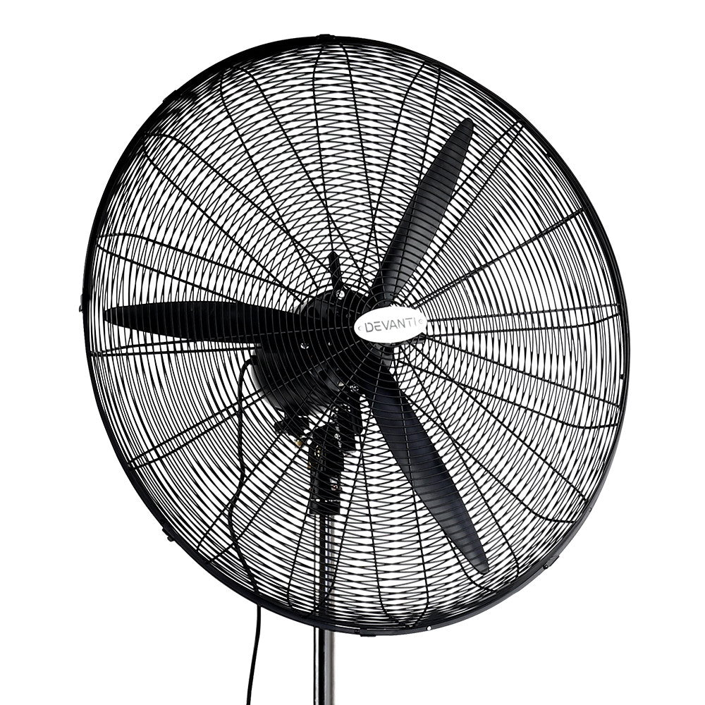 Devanti Adjustable Industrial Standing Fan - Black