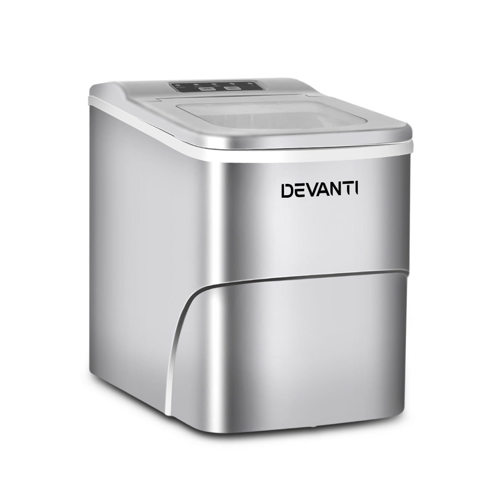 Devanti Portable Ice Cube Maker - Silver