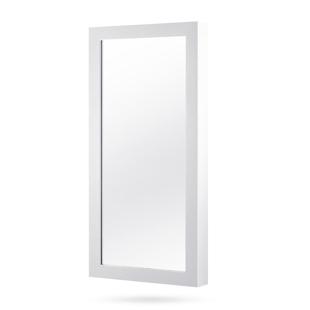 Wall Mounted Mirror with Jewellery Cabinet - White