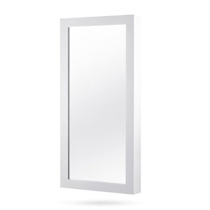 Wall Mounted Mirror with Jewellery Cabinet - White