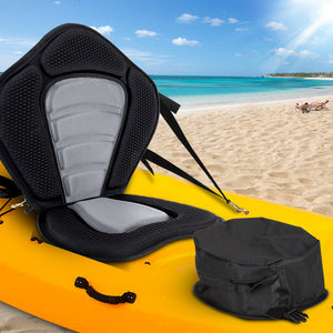 Deluxe Padded Kayak Canoe Seat Adjustable Backrest with Straps Brass Snap Hooks