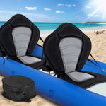 2 X Premium Adjustable Padded Kayak Seat Detachable Back Bag Canoe Backrest