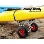 Kayak Trolley Canoe Aluminium Collapsible Wheel Cart Boat Carrier Ski 100KG