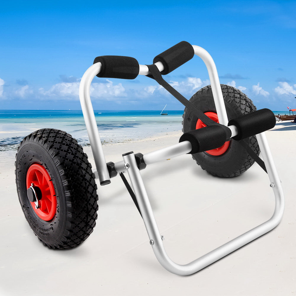 Kayak Trolley Canoe Aluminium Collapsible Wheel Cart Boat Carrier Ski 100KG