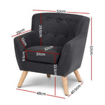Artiss Kids Fabric Accent Armchair - Black